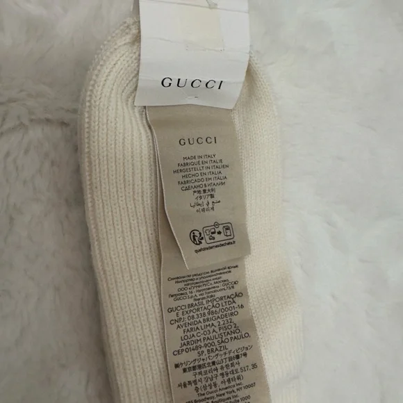 Gucci Cream and Black Ribbed socks with Logo Detail - Picture 4 of 5